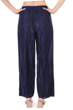 Thumbnail for Jaitra Apparels Navy Blue Satin Pleated Free Size Palazzo