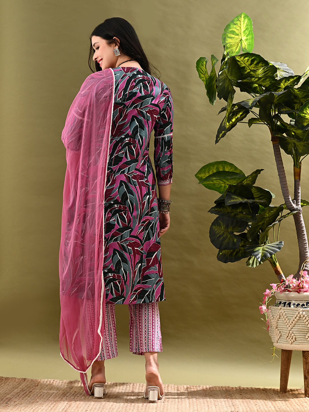 Myshka Women's Cotton Multi Printed Kurta Set With Dupatta - Distacart