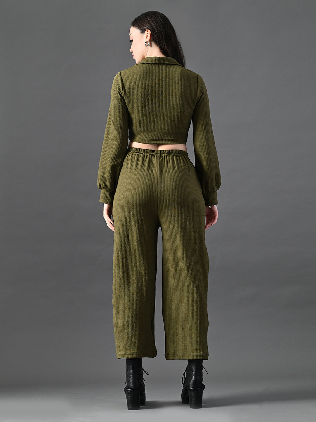 Myshka Women's Olive Green Co-Ord Set - Distacart