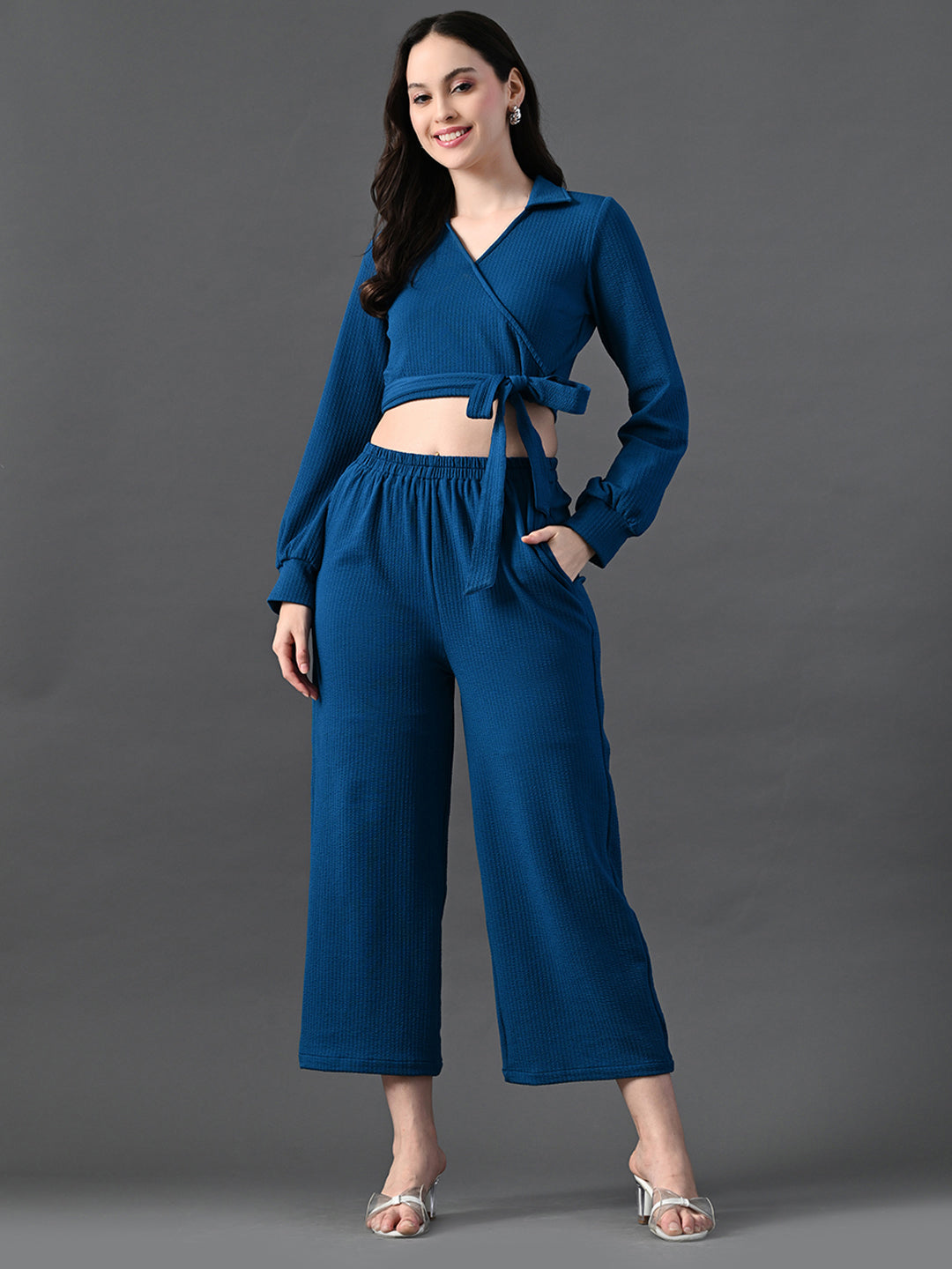 Myshka Women's Blue Co-Ord Set - Distacart