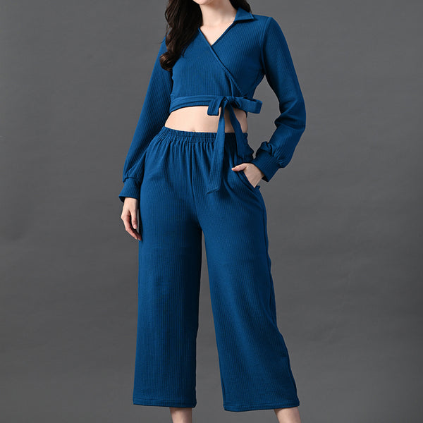 Myshka Women's Blue Co-Ord Set - Distacart