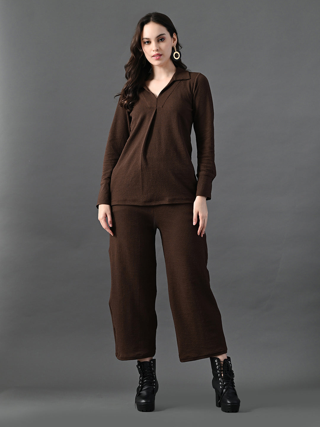 Myshka Women's Coffe Everyday Lounge Set - Distacart