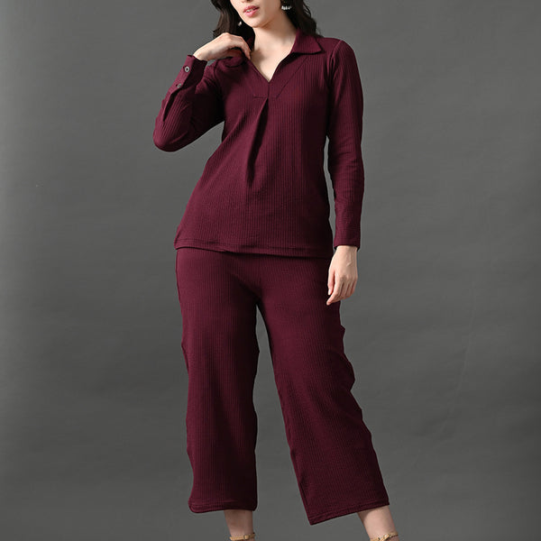 Myshka Women's Wine Everyday Lounge Set - Distacart