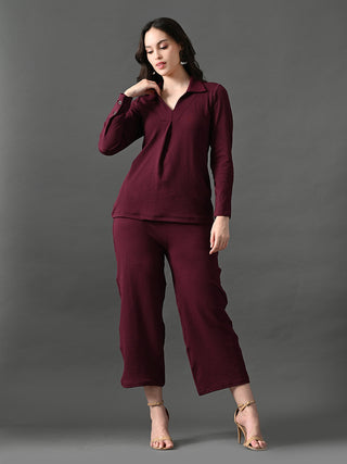 Myshka Women's Wine Everyday Lounge Set - Distacart