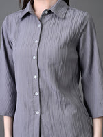 Thumbnail for Myshka Women's Grey Pleated Co-Ord Set