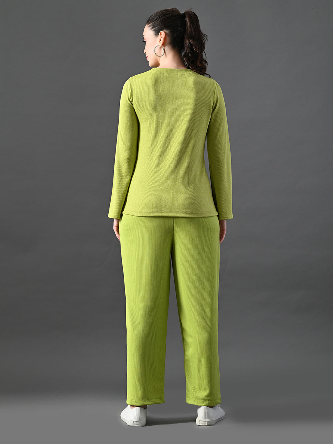 Myshka Women's Green Ribbed Cord Set - Distacart