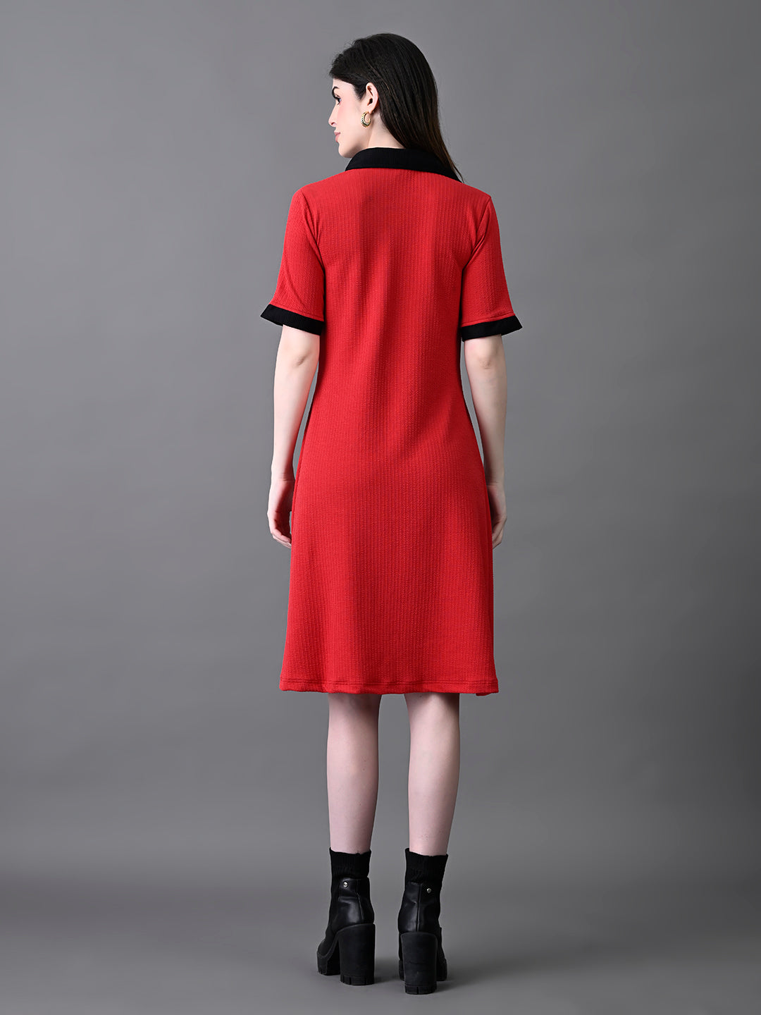 Myshka Women's Red Collared Dress - Distacart