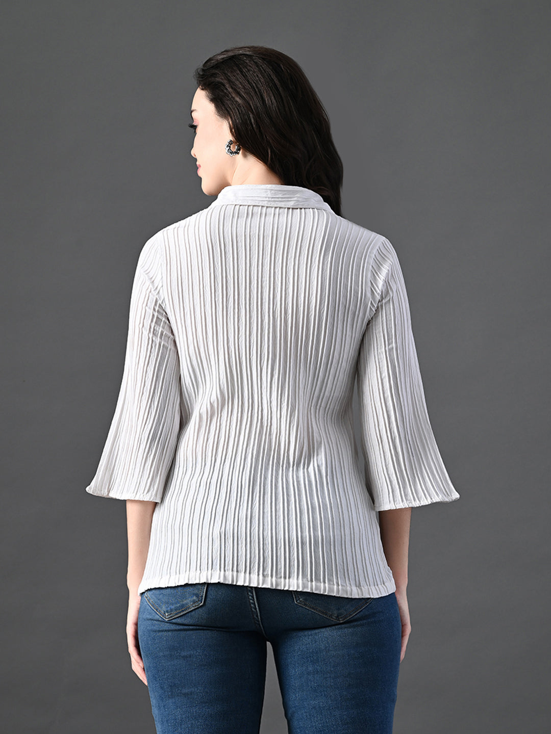 Myshka Women's Green Pleated Top - Distacart