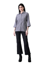 Thumbnail for Myshka Women's Grey Pleated Top