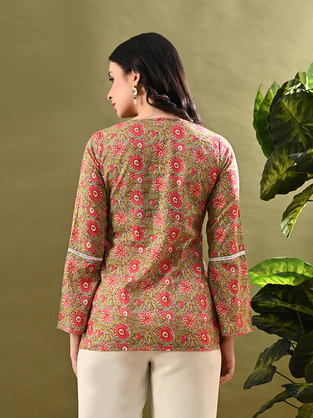 Myshka Women's Multi Printed Tunic With Lace - Distacart