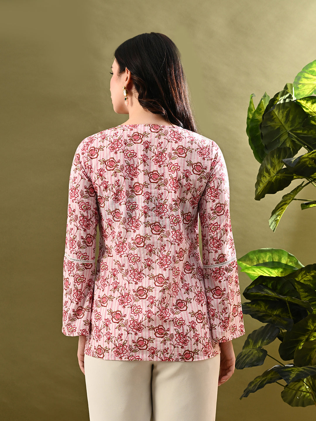 Myshka Women's Multi Printed Tunic With Lace - Distacart