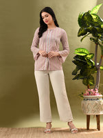 Thumbnail for Myshka Women's Multi Stripe Printed Tunic With Lace