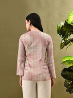 Thumbnail for Myshka Women's Multi Stripe Printed Tunic With Lace