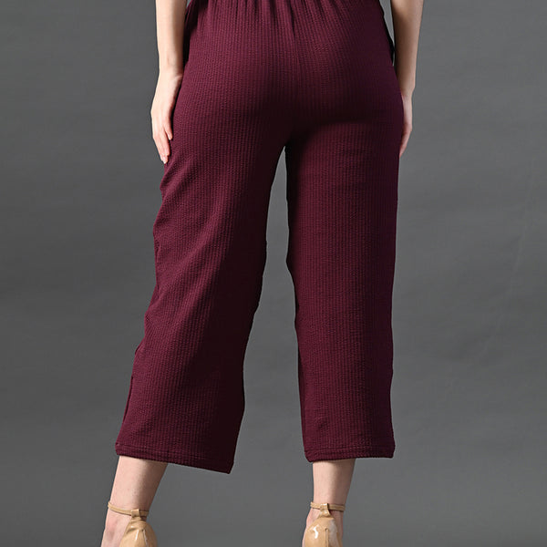 Myshka Women's Magenta Traight Fit Party Trouser - Distacart