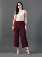 Thumbnail for Myshka Women's Magenta Traight Fit Party Trouser