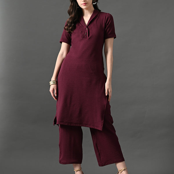 Myshka Women's Magenta Green Kurta Set - Distacart