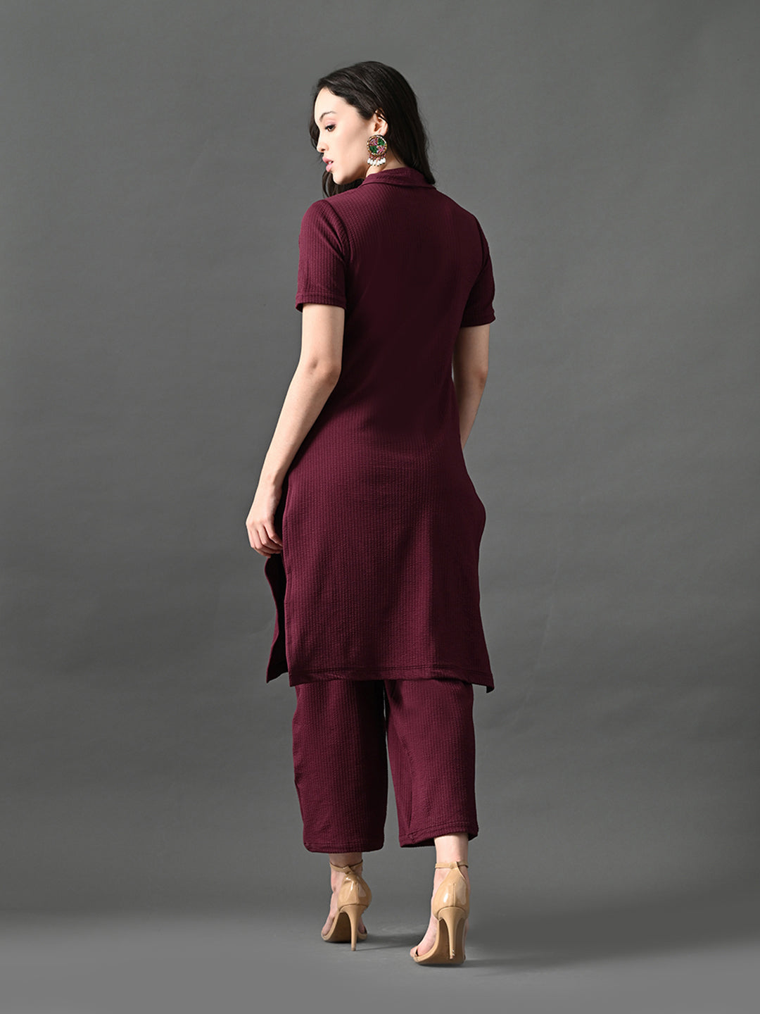 Myshka Women's Magenta Green Kurta Set - Distacart