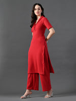 Thumbnail for Myshka Women's Red Kurta Set