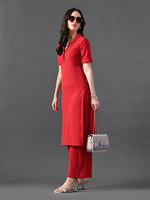 Thumbnail for Myshka Women's Red Kurta Set