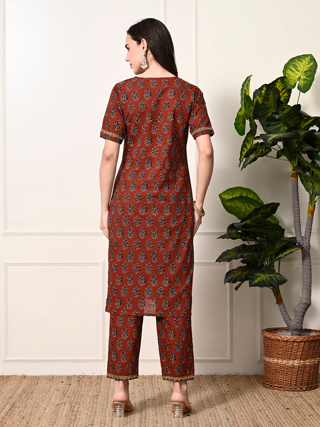 Myshka Women's Cotton Red Printed Kurta Set - Distacart