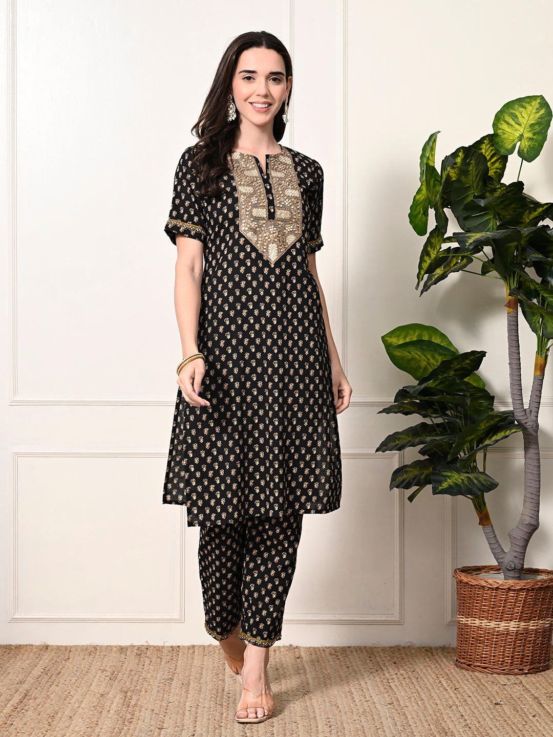 Myshka Women's Cotton Printed Kurta Set - Distacart