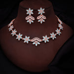 Thumbnail for Tehzeeb Creations Sky Blue Colour Star Design Stone Studded Necklace With Earrings - Distacart