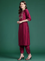 Thumbnail for Indo Era Women Embroidered Straight Kurta Set