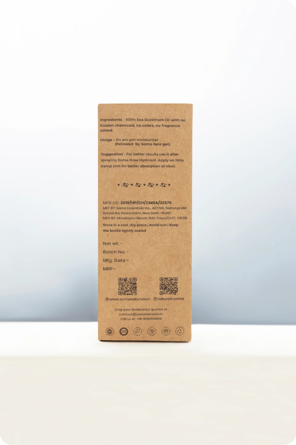 Soma Naturals Seabuckthorn Face Elixir - Distacart