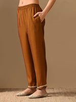 Thumbnail for Myshka Mustard Silk Blend Kaftan Sweetheart Neck Short Sleeves Kurta Trousers With Dupatta