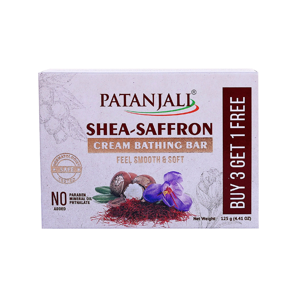 Patanjali Shea- Saffron Cream Bathing Bar 125g (B3 G1)