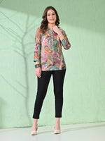 Thumbnail for Myshka Women's Causal Printed Shirt Style Embroidered Top Multi Color