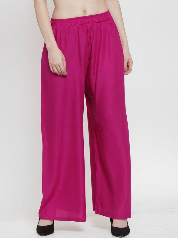 TAG 7 Women Pack Of 2 Solid Flared Palazzos