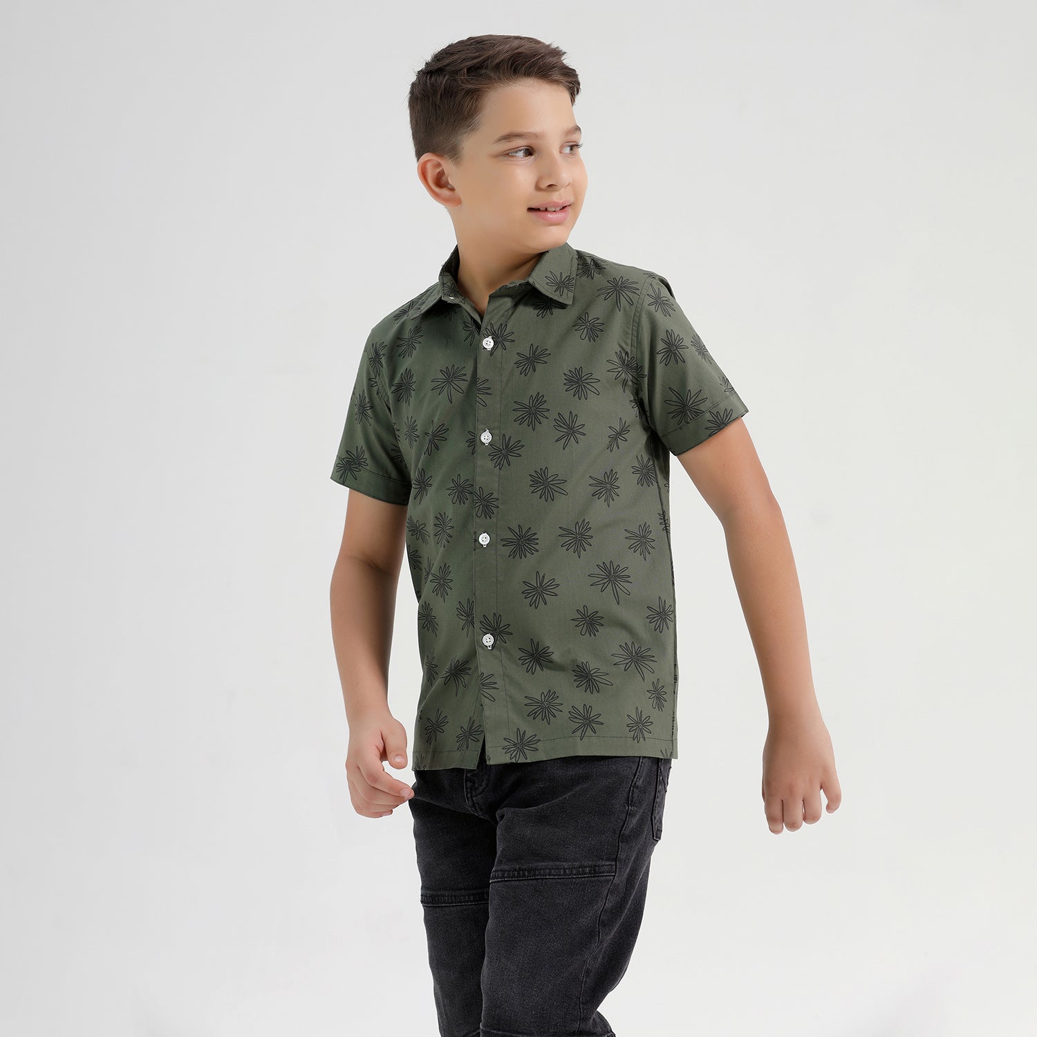 Chilins Boys Printed Regular Fit Casual Cotton Shirt