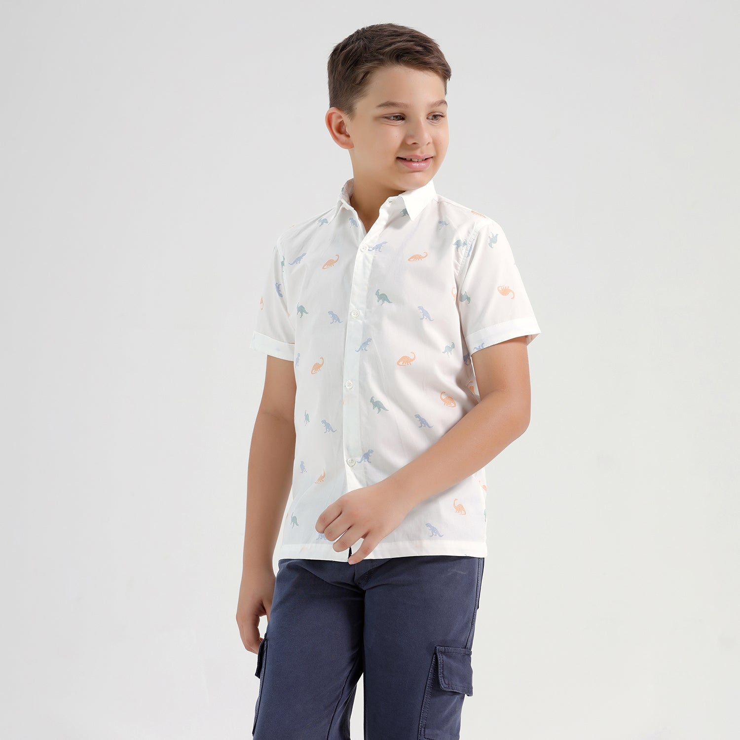 Chilins Boys Printed Regular Fit Casual Cotton Shirt