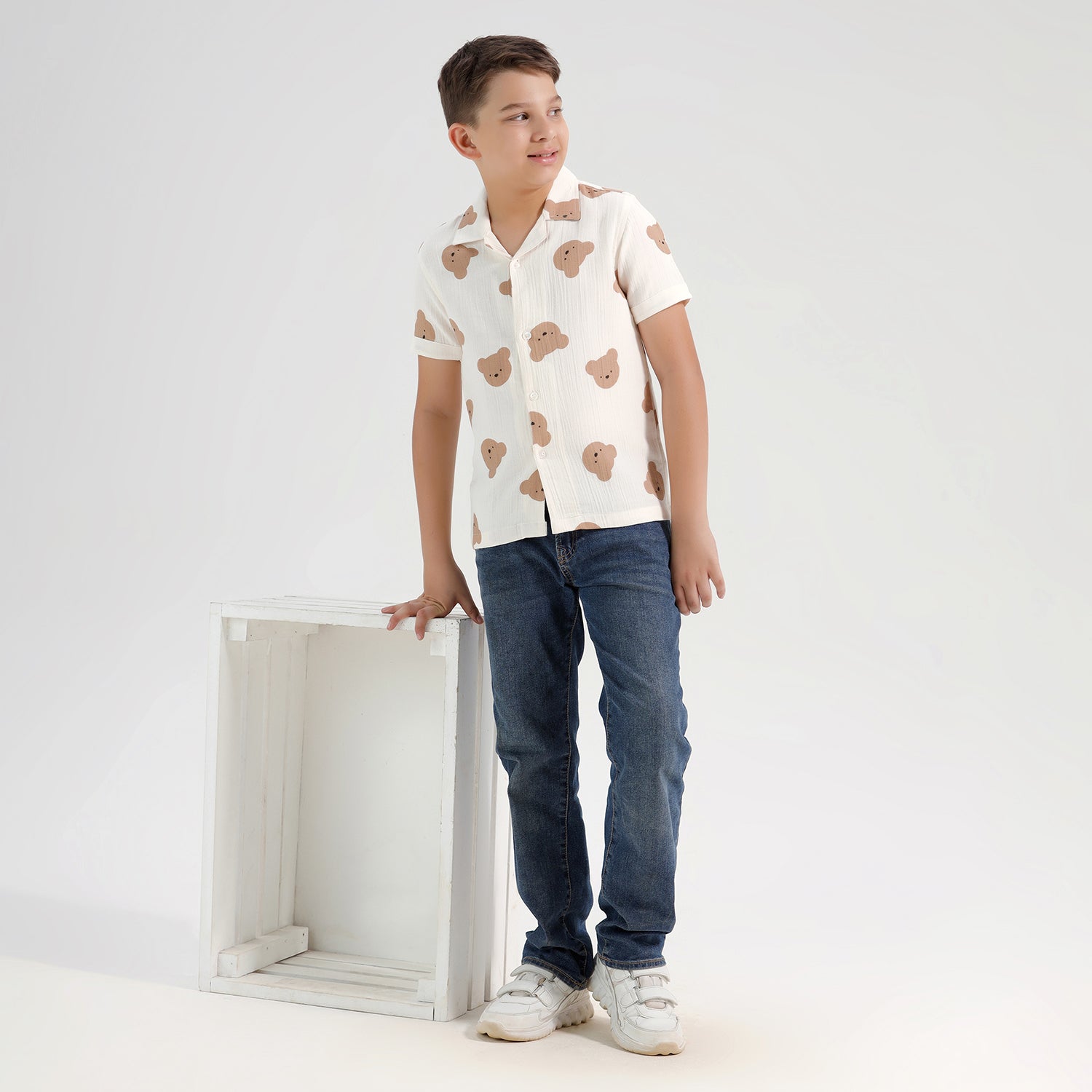 Chilins Boys Printed Resort Beach Regular Fit Shirt