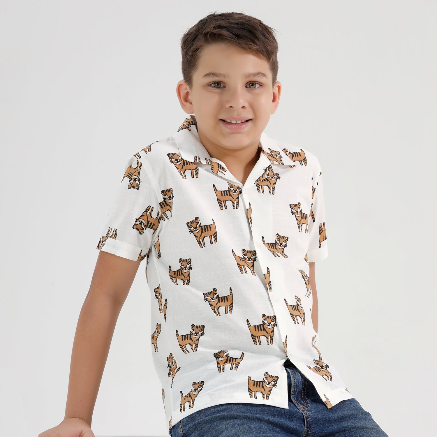 Chilins Boys Printed Resort Beach Regular Fit Shirt