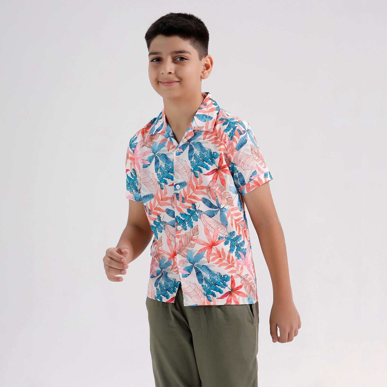 Chilins Boys Printed Resort Beach Regular Fit Shirt