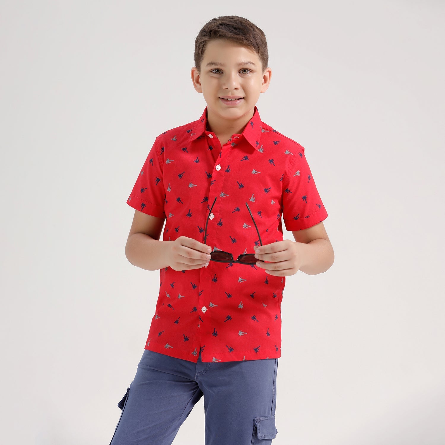 Chilins Boys Printed Regular Fit Casual Cotton Shirt