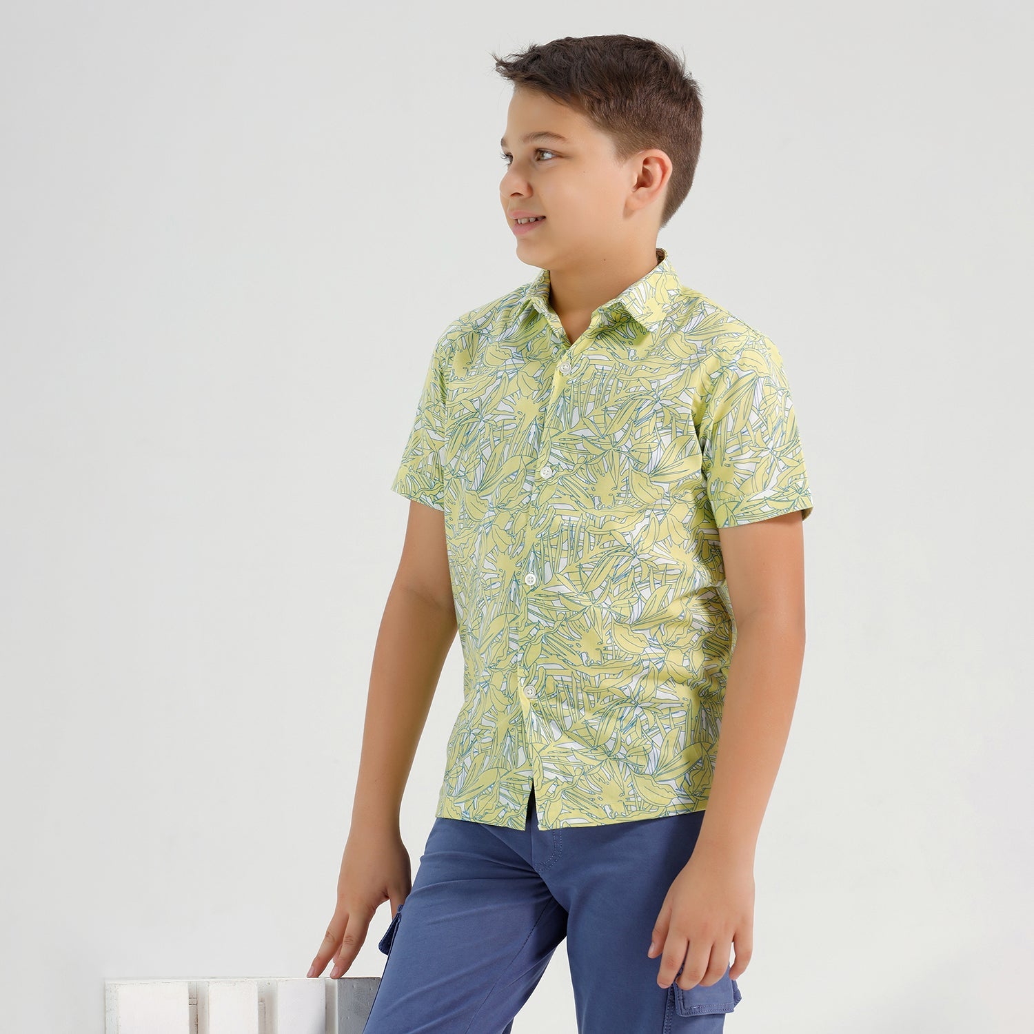 Chilins Boys Printed Regular Fit Casual Cotton Shirt