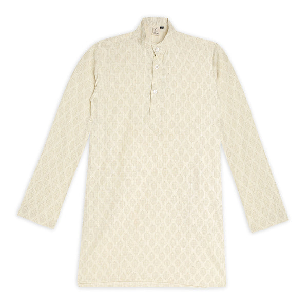 Chilins Ethnic Wear Stylish Printed Cream Kurta for Boys