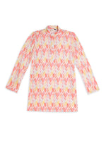 Thumbnail for Chilins Ethnic Wear Stylish Printed Embroidery Red Kurta for Boys