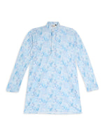 Thumbnail for Chilins Ethnic Wear Stylish Printed Embroidery blue Kurta for Boys