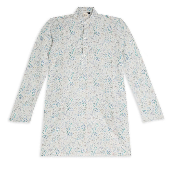 Chilins Ethnic Wear Stylish Printed Embroidery Sky blue Kurta for Boys