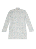 Thumbnail for Chilins Ethnic Wear Stylish Printed Embroidery Sky blue Kurta for Boys