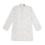 Thumbnail for Chilins Ethnic Wear Stylish Printed Embroidery Sky blue Kurta for Boys