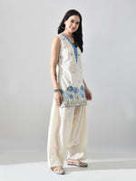 Thumbnail for Myshka Women Off White Embroidered Short Kurta With Farsi Salwar