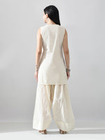 Thumbnail for Myshka Women Off White Embroidered Short Kurta With Farsi Salwar