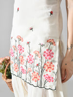 Thumbnail for Myshka Women Off White Embroidered Short Kurta With Farsi Salwar