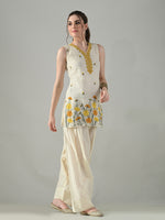 Thumbnail for Myshka Women Off White Embroidered Short Kurta With Farsi Salwar