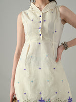 Thumbnail for Myshka Women Off White Embroidered Lapel Collared Kurta With Trouser